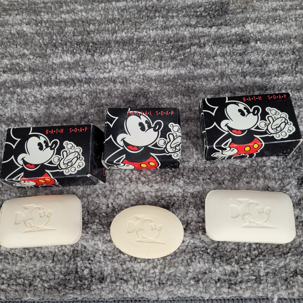 Vintage Walt Disney Resorts Mickey Mouse Bath‎ Facial Soap Bars Set of 3
